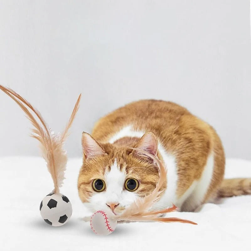 Interactive Feather Ball Toy Set for Cats - Image 4