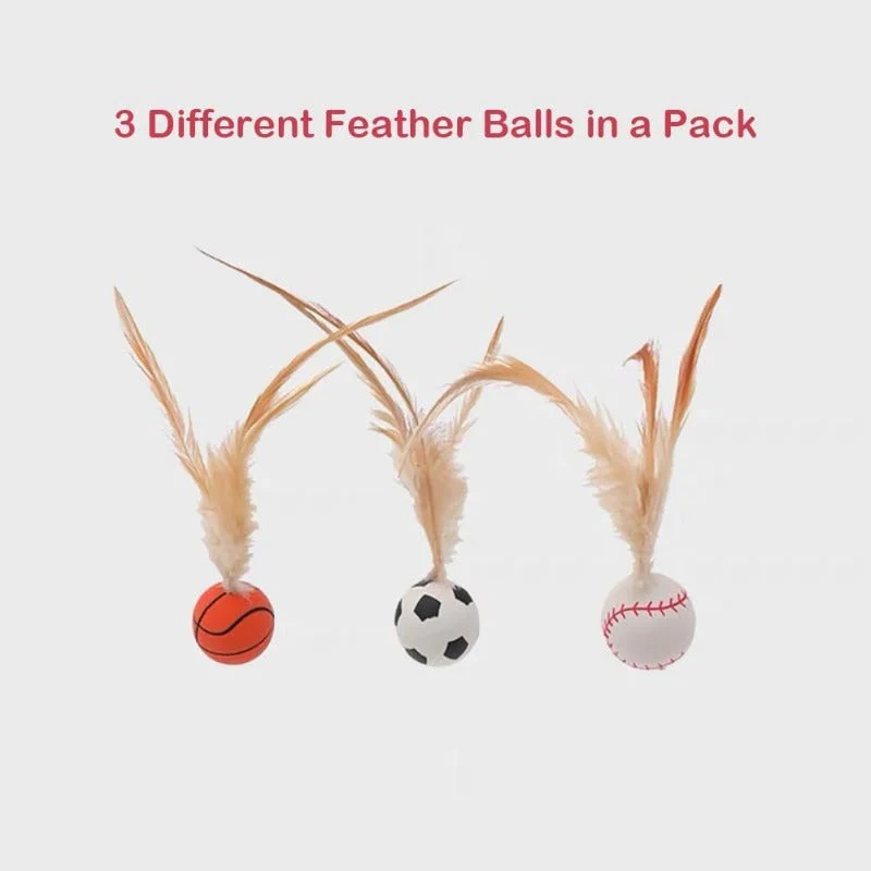 Interactive Feather Ball Toy Set for Cats - Image 7
