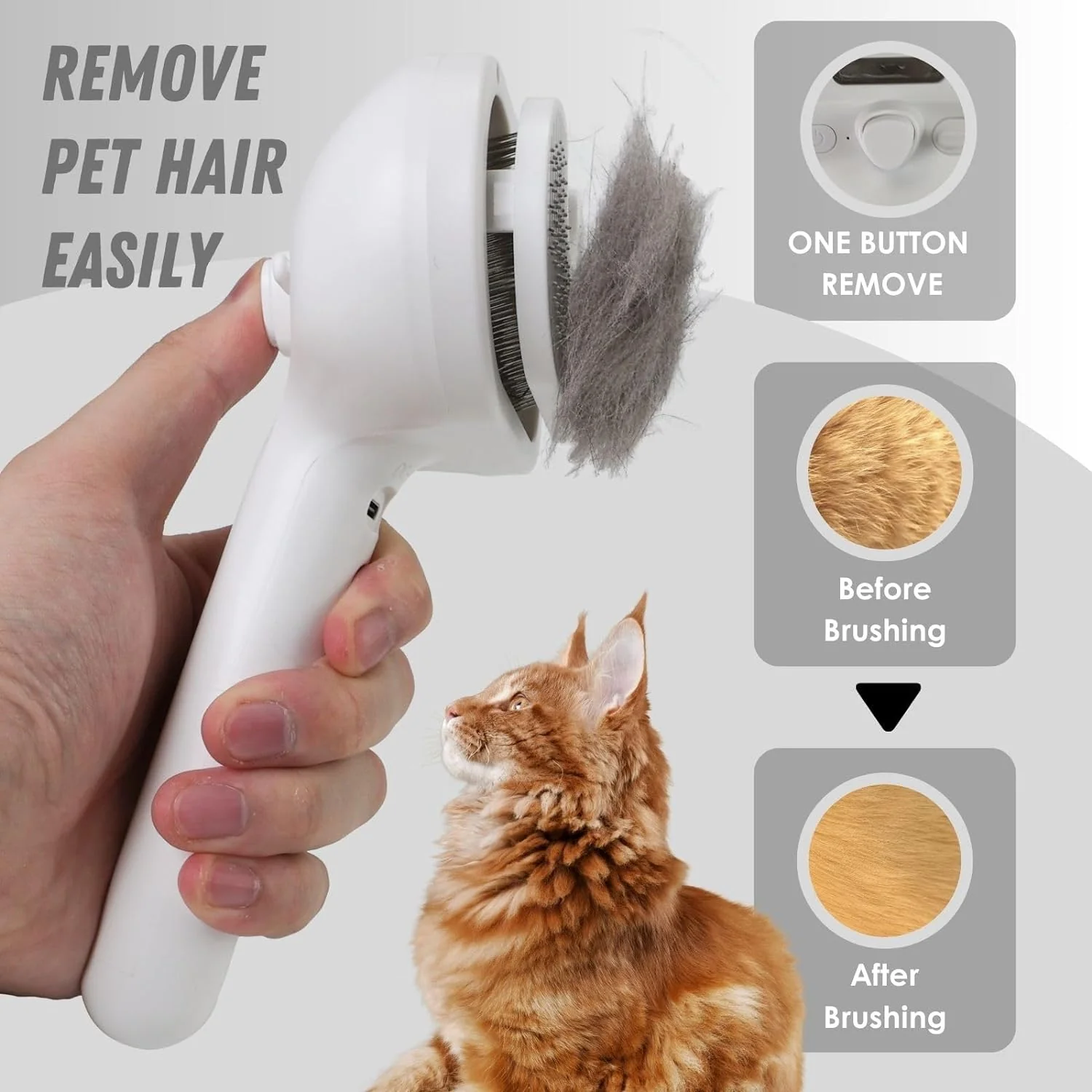Mist Massage Brush sheddyMist PuffGroom Cat Brush - Image 2
