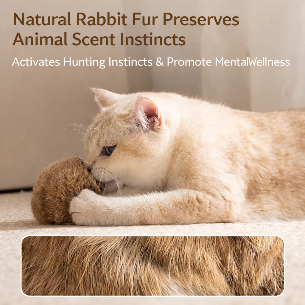 Soft Fluffy Cat Toy Ball - Image 4