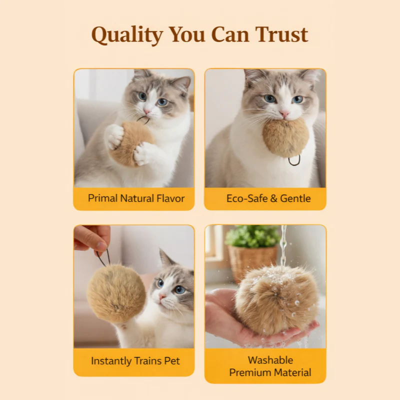 Soft Fluffy Cat Toy Ball - Image 5