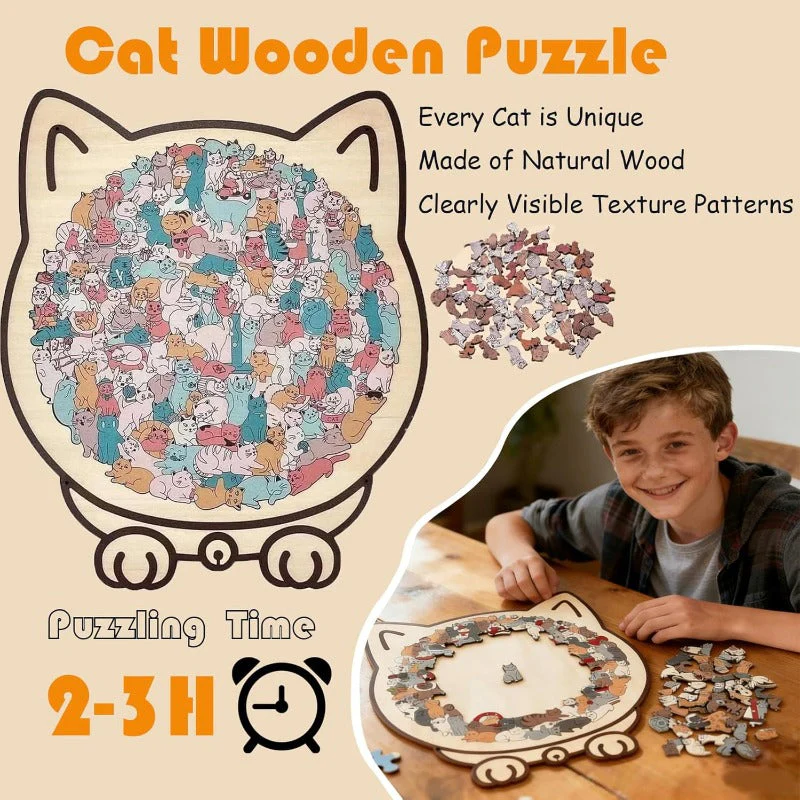 Wooden Cat Puzzle - Image 4